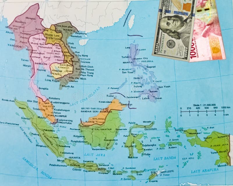 Indonesia On The Map With Dollar And Rupiah Suitable For Economic indonesia-on-the-map-with-dollar-and-rupiah-suitable-for-economic