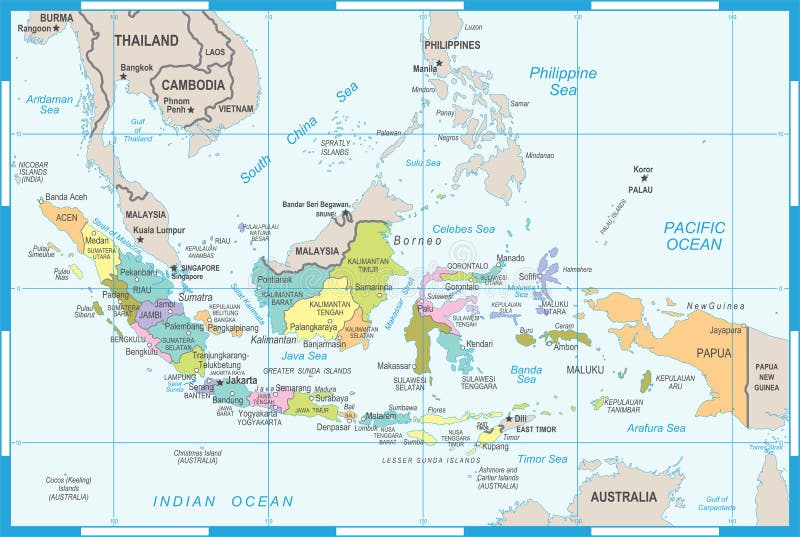 Indonesia Map - Vector Illustration Stock Illustration - Illustration