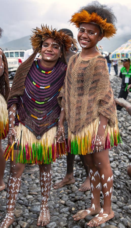 Young Girls  Of A Papuan Tribe In Baliem Valley Festival 