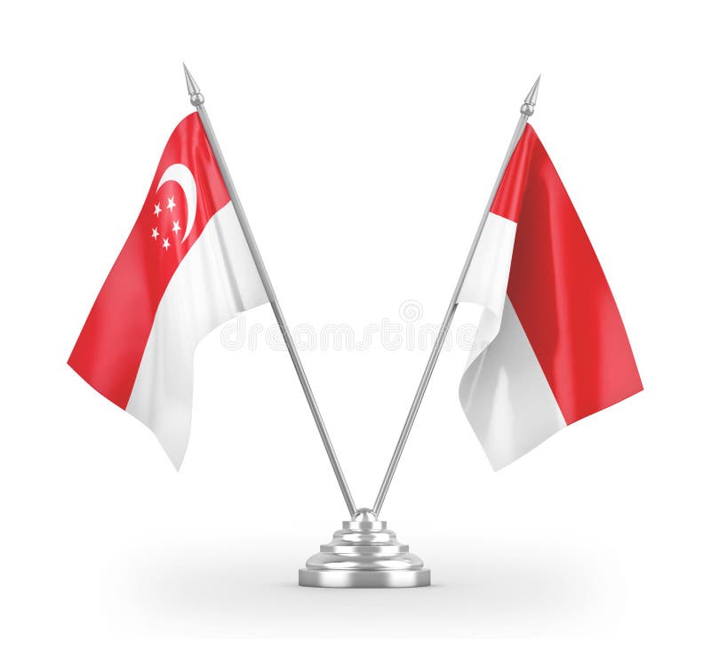 Indonesia and Singapore. the Indonesian and Singaporean Flags. Official