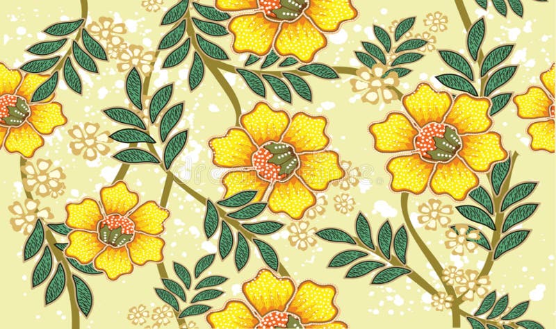 Gambar Batik Flora Simple