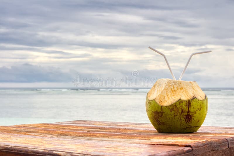 Indonesian Coconuts, a Tonic, Exotic Drink. Coconut Stock Image Image