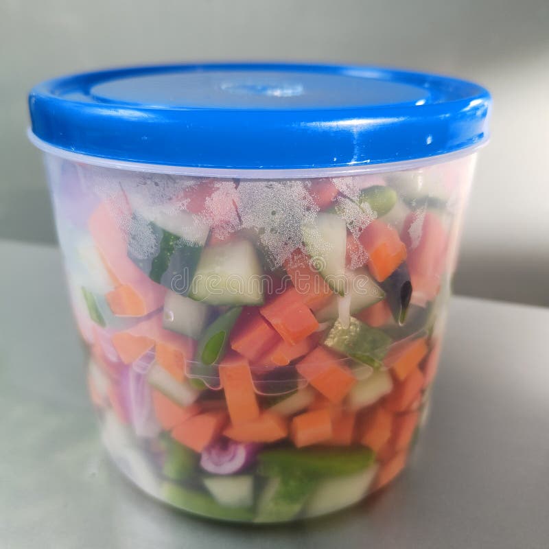 Indonesian Cucumber Pickle in Jar with Blue Cover Stock Image - Image