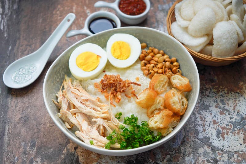 Bubur Ayam stock photo. Image of porridge, kerupuk, indonesian - 186281644