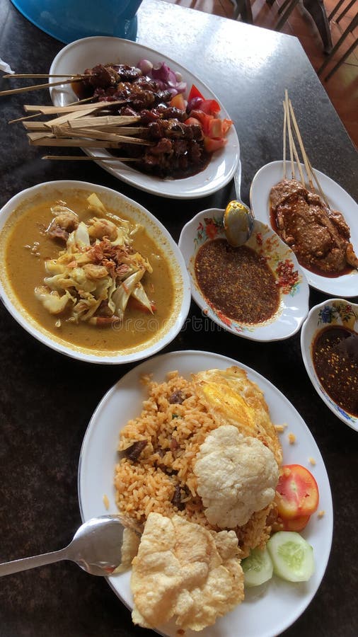 Indonesian Satay and Fried Rice Stock Image Image of sauc, friedrice