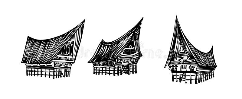 Rumah Adat Batak Vector Traditional House Of Suku Batak Indonesian Culture Stock Vector Illustration Of Sunda Carving 116437826