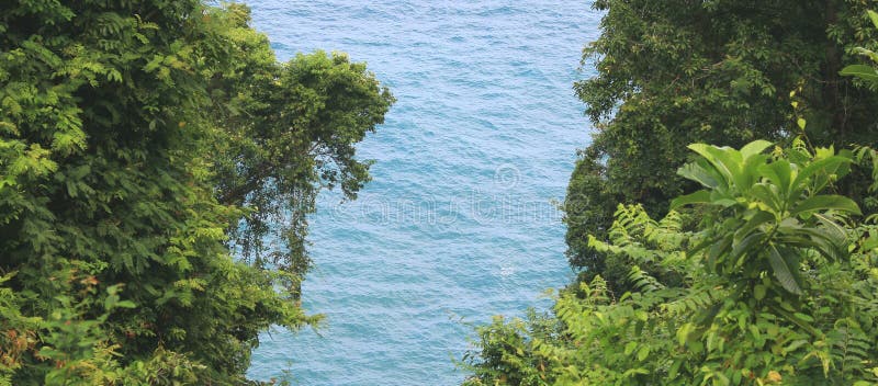 Indonezja: Widok morze i drzewa w Aceh obraz stock Indonezja: Widok morze i drzewa w Aceh obraz stock