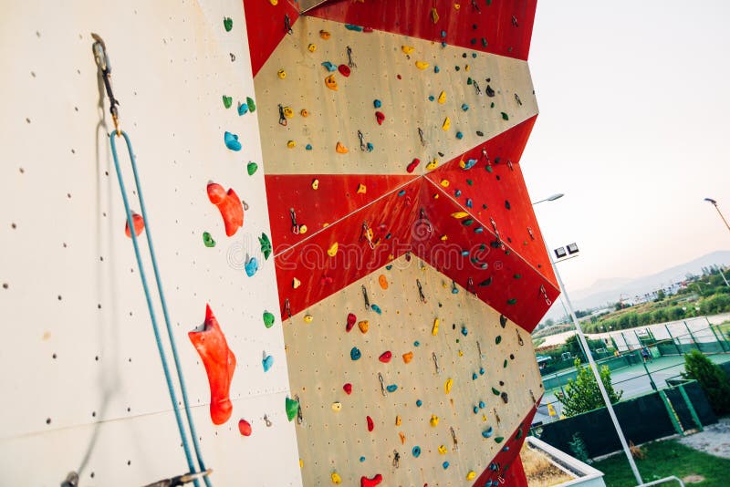A Segment of a Climbing Wall with a Difficult Pattern Stock Image ...