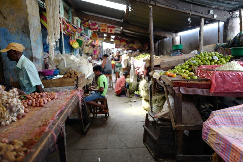 Indoor market in Morondava, Madagascar royalty free stock image Indoor market in Morondava, Madagascar royalty free stock image