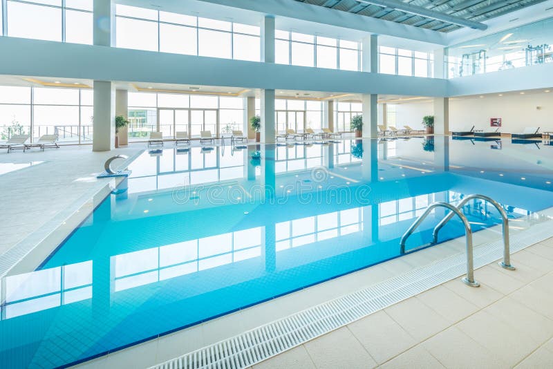 Indoor swimming pool in healthy concept royalty free stock image