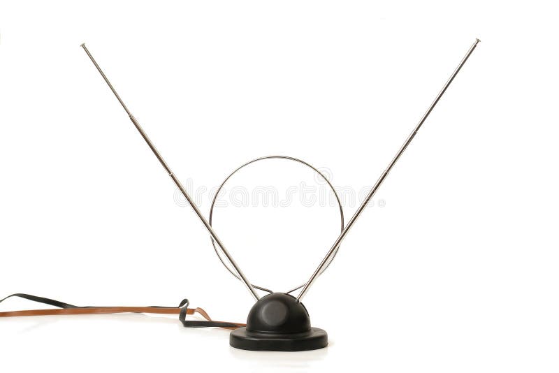 Indoor tv antenna stock photo. Image of retro, cable, metal 1721556