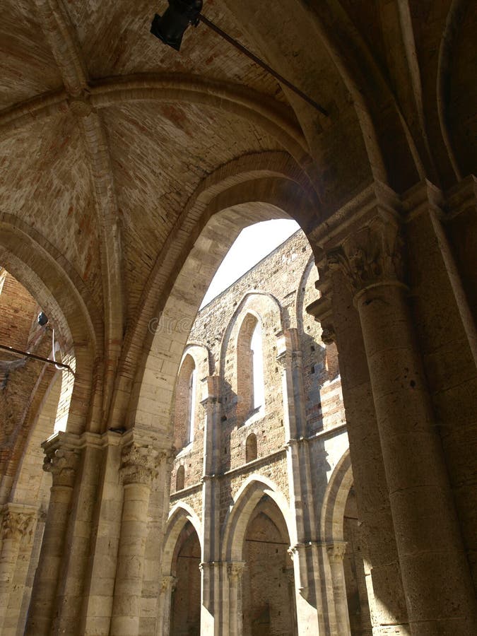 Indoor vaults of the uncover abbey