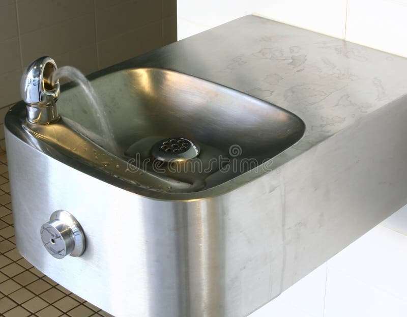 An indoor pool water fountain. An indoor pool water fountain.