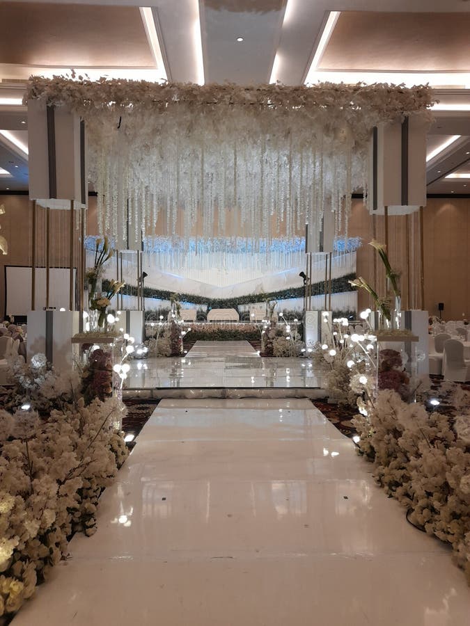 Indoor Wedding Hall Decoration Stock Photo Image of celebration
