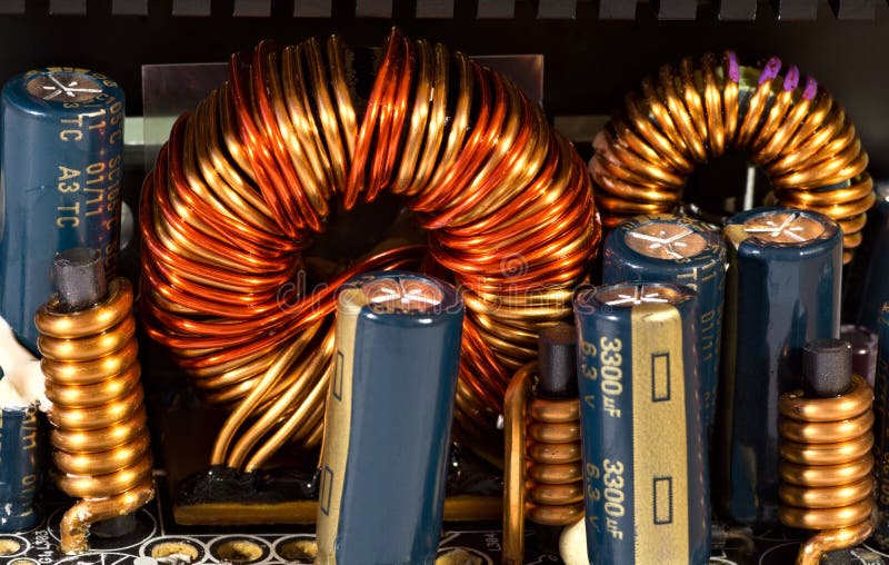 Inductance Coil and Capacitors Stock Photo Image of frequency, mount