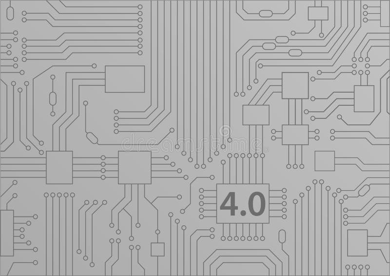 industri 4 0 begrepp som bakgrund med illustrationen för strömkretsbräde/CPU royaltyfri illustrationer industri 4 0 begrepp som bakgrund med illustrationen för strömkretsbräde/CPU royaltyfri illustrationer