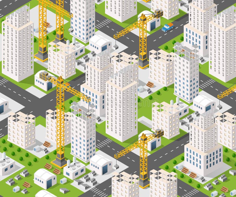 Industria dell'edilizia della gru illustrazione vettoriale