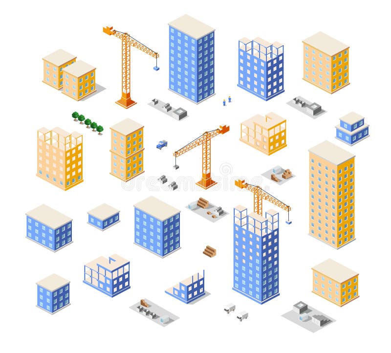 Industria dell'edilizia della gru illustrazione di stock