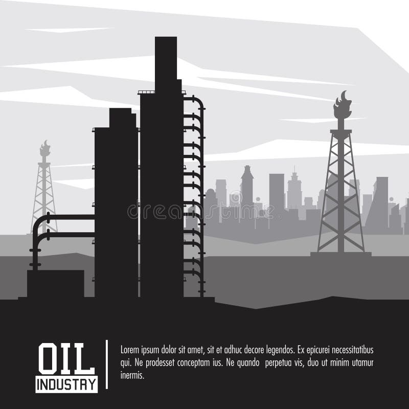 Industria petrolifera e del petrolio illustrazione di stock Industria petrolifera e del petrolio illustrazione di stock