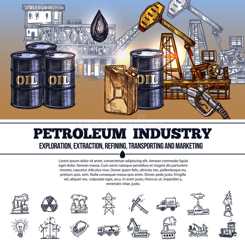 Industria petrolifera Infographics illustrazione di stock Industria petrolifera Infographics illustrazione di stock