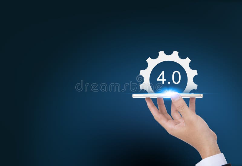 4 industriais 0 conceitos de sistemas físicos do Cyber, engrenagens industry4 ilustração do vetor 4 industriais 0 conceitos de sistemas físicos do Cyber, engrenagens industry4 ilustração do vetor