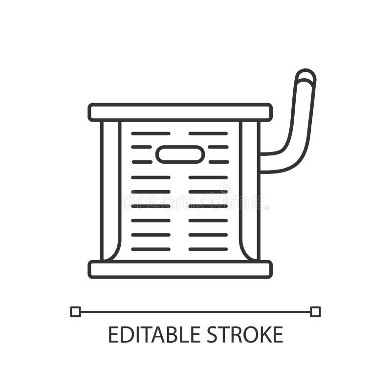Industrial AC linear icon. Central refrigeration system, climate control at work thin line customizable illustration. Contour symbol. Vector isolated outline drawing. Editable stroke. Airflow symbol vectors