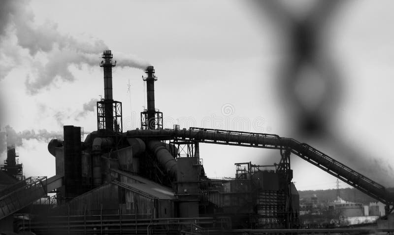 Steel Mills of Cleveland, Ohio, USA Stock Photo - Image of mills, fence ...