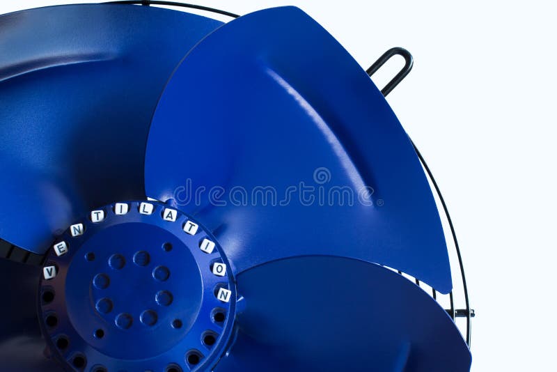 Industrial air ventilation fan on white background closed up stock image Industrial air ventilation fan on white background closed up stock image