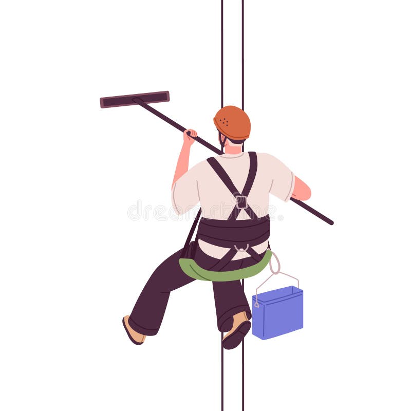 Window Cleaning Worker Hanging Outside with Safety Equipment Editorial  Photo - Image of harness, equipment: 204052566