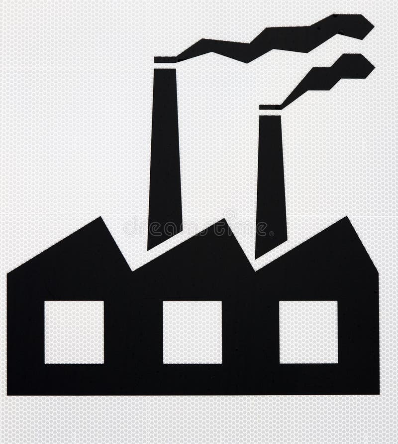 Industrial area pictogram stock illustration. Illustration of white