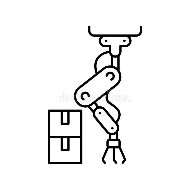 Industrial Automation line icon stock illustration
