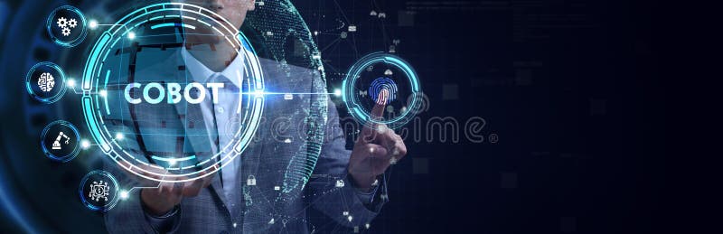 Industrial automation technology concept. Collaborative robot, cobot stock images