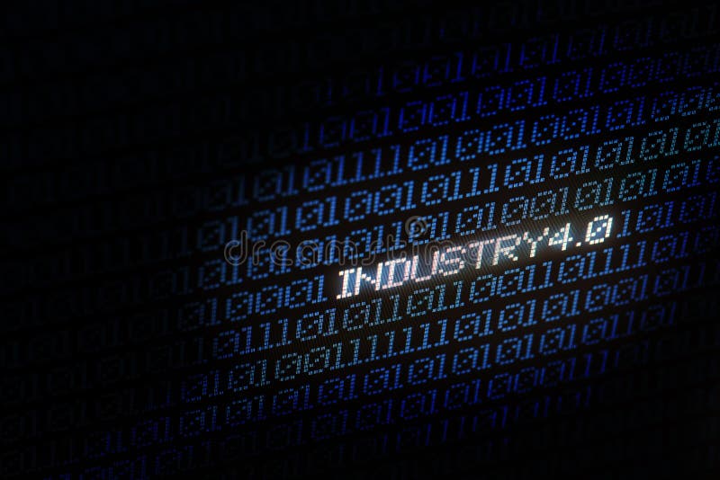 Industrial 4.0 Blue digital matrix bacgkground. Abstract background and Technology concept. Smart network connection and Internet of things theme. Cyber security theme, binary, screen, 40, industry, risk, wallpaper, copy, space, computer, data, code, graphic, futuristic, business, illustration, iot, visualization, automation, texture, backdrop, power, concepts, system, process, factory, design, communication, hacker, information, virus, web, software, attack, crime, black, protection, threat