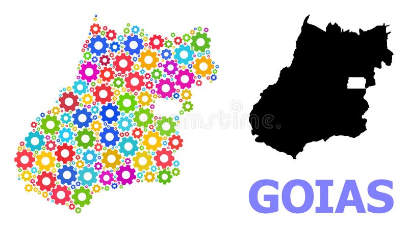Industrial Collage Map of Goias State of Colored Gears royalty free illustration