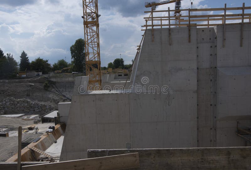 Industrial concrete building and industrial architecture royalty free stock photos