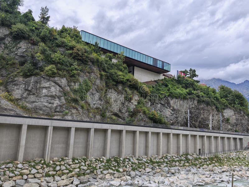 Industrial concrete building and industrial architecture royalty free stock images