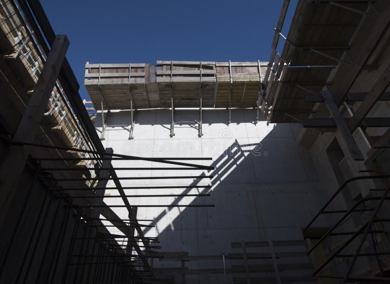 Industrial concrete building and industrial architecture royalty free stock images