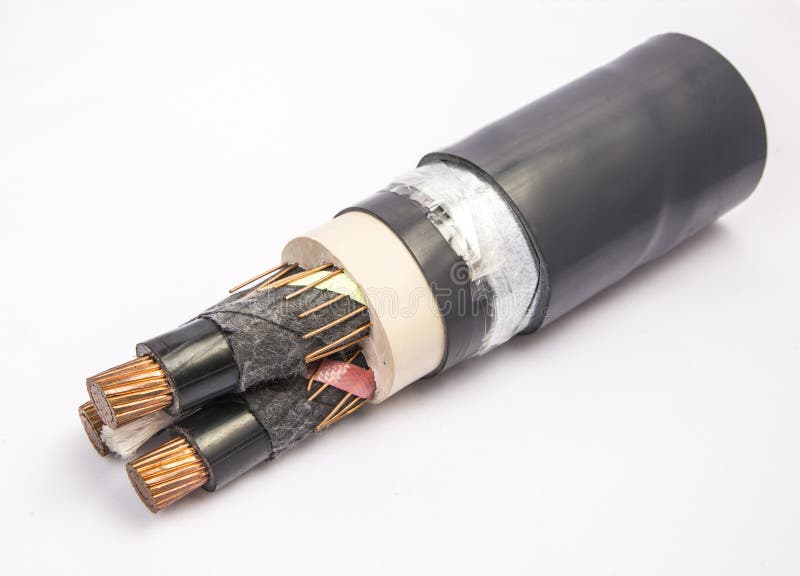 Cross section of low-voltage cable. royalty free stock photos