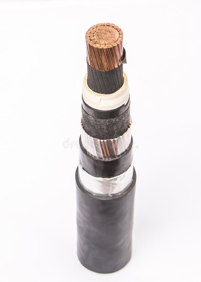 Cross section of low-voltage cable. royalty free stock photo