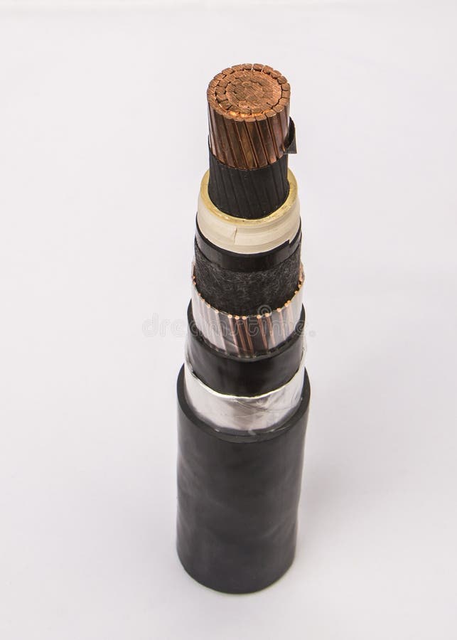 Cross section of low-voltage cable. stock photos