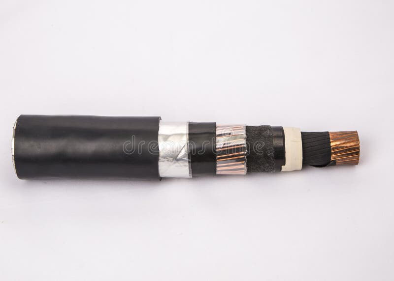 Cross section of low-voltage cable. stock photos