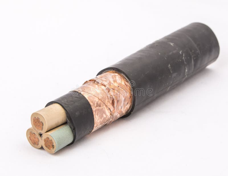 Cross section of low-voltage cable. stock photos