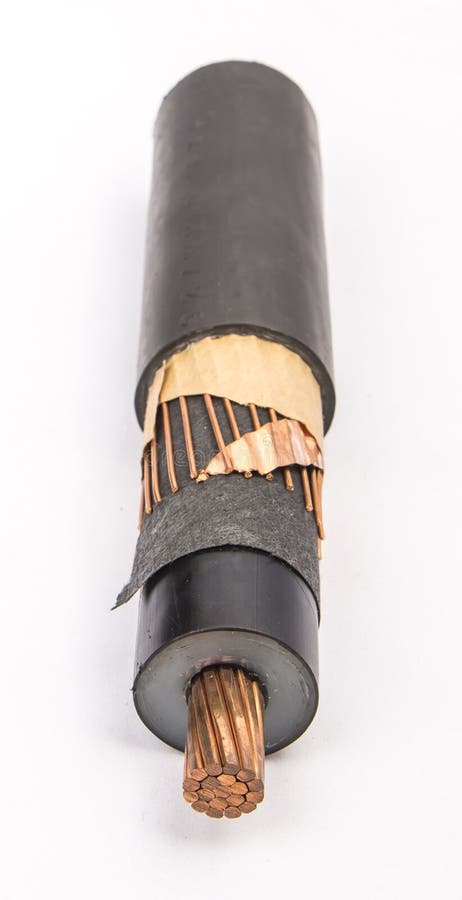 Cross section of low-voltage cable. stock images