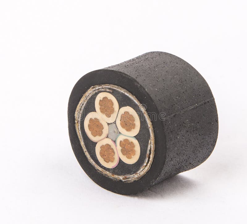 Cross section of low-voltage cable. royalty free stock photo