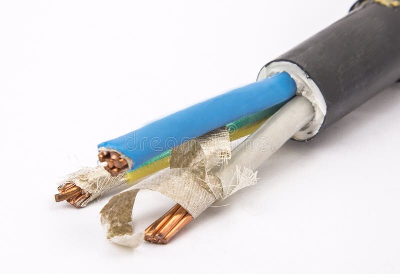 Cross section of low-voltage cable. royalty free stock photo