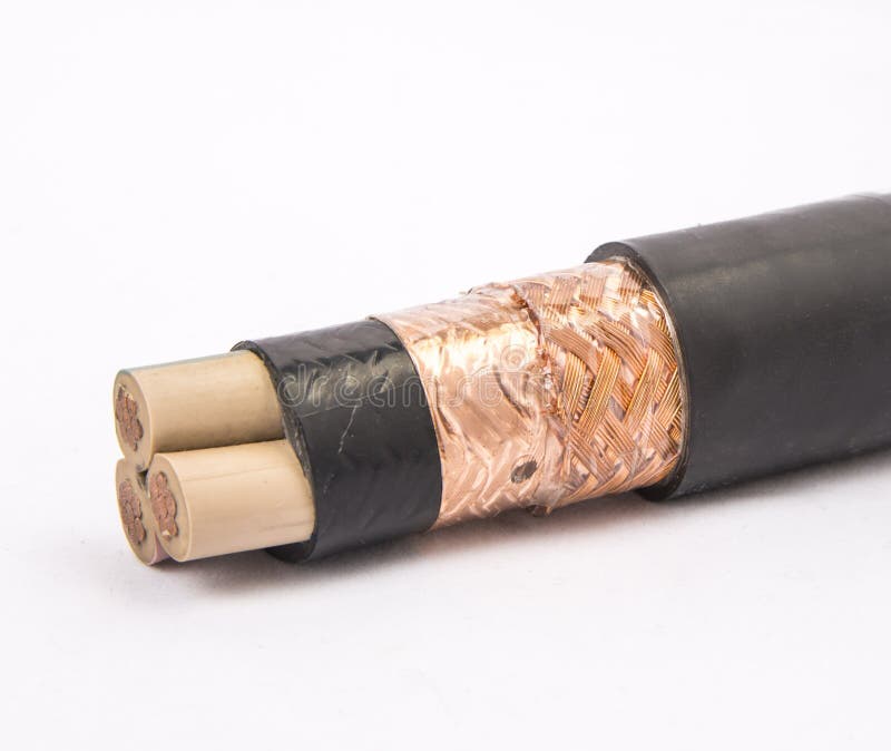 Cross section of low-voltage cable. royalty free stock photography