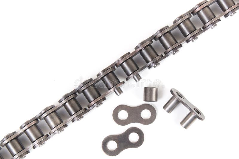 Industrial Driving Roller Chain. Part of the Chain Drive Stock Photo