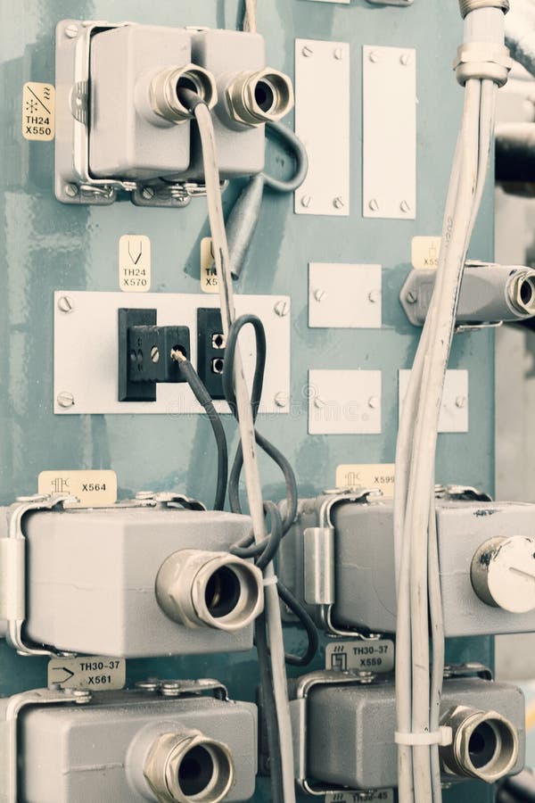 Industrial electrical connectors stock images