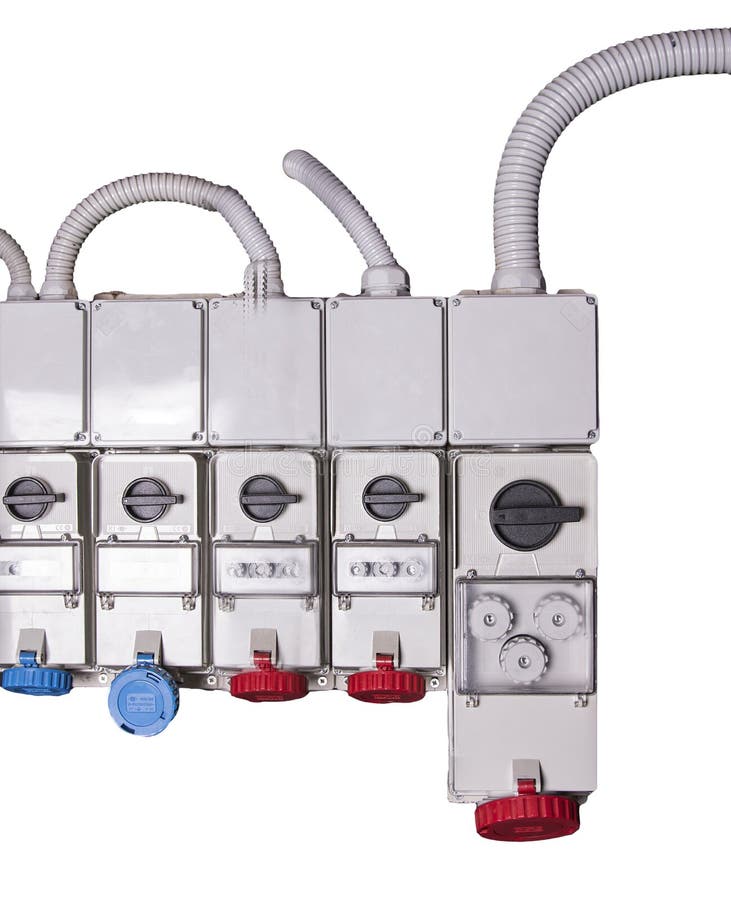 Industrial electrical connectors royalty free stock photo