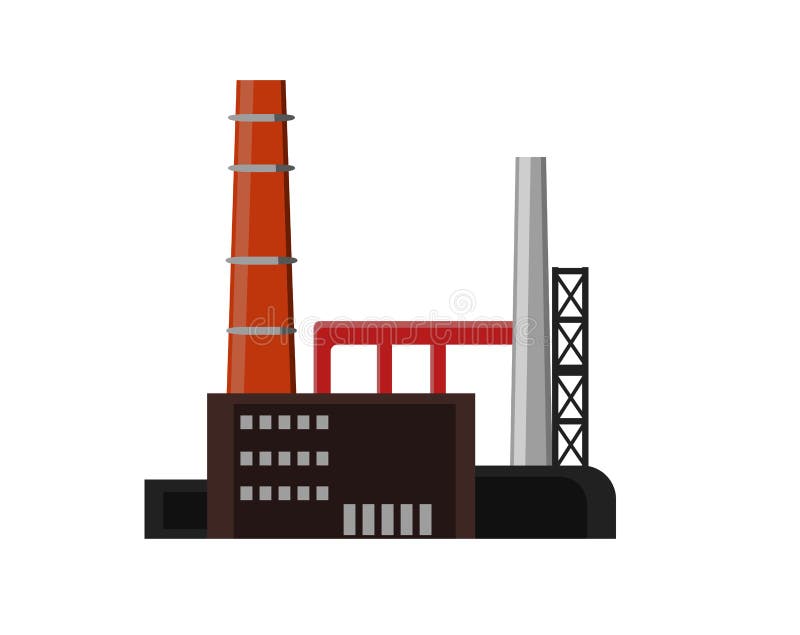 Industrial Factory Buildings Icon Stock Vector 